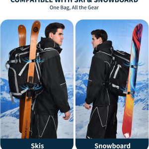 55L-70L Expandable Ski Boot Bag – Waterproof, Durable with Helmet Compartment – Ideal for Ski & Snowboard Gear – Men & Women - 5