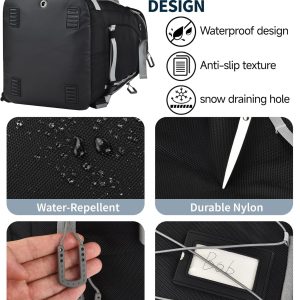 55L-70L Expandable Ski Boot Bag – Waterproof, Durable with Helmet Compartment – Ideal for Ski & Snowboard Gear – Men & Women - 6