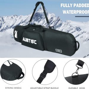 AUMTISC Padded Snowboard Bag for Air Travel, Snowboard Travel Bags for Flying with Gear Pockets, Available Length in 155cm - 165cm - Ajustblae 156-181cm - 3