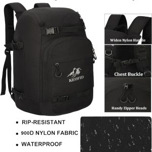 KEOFID 50L Ski Boot Bag Backpack, Waterproof Ski Bag, Travel Backpack for Ski Helmet, Snowboard - 4