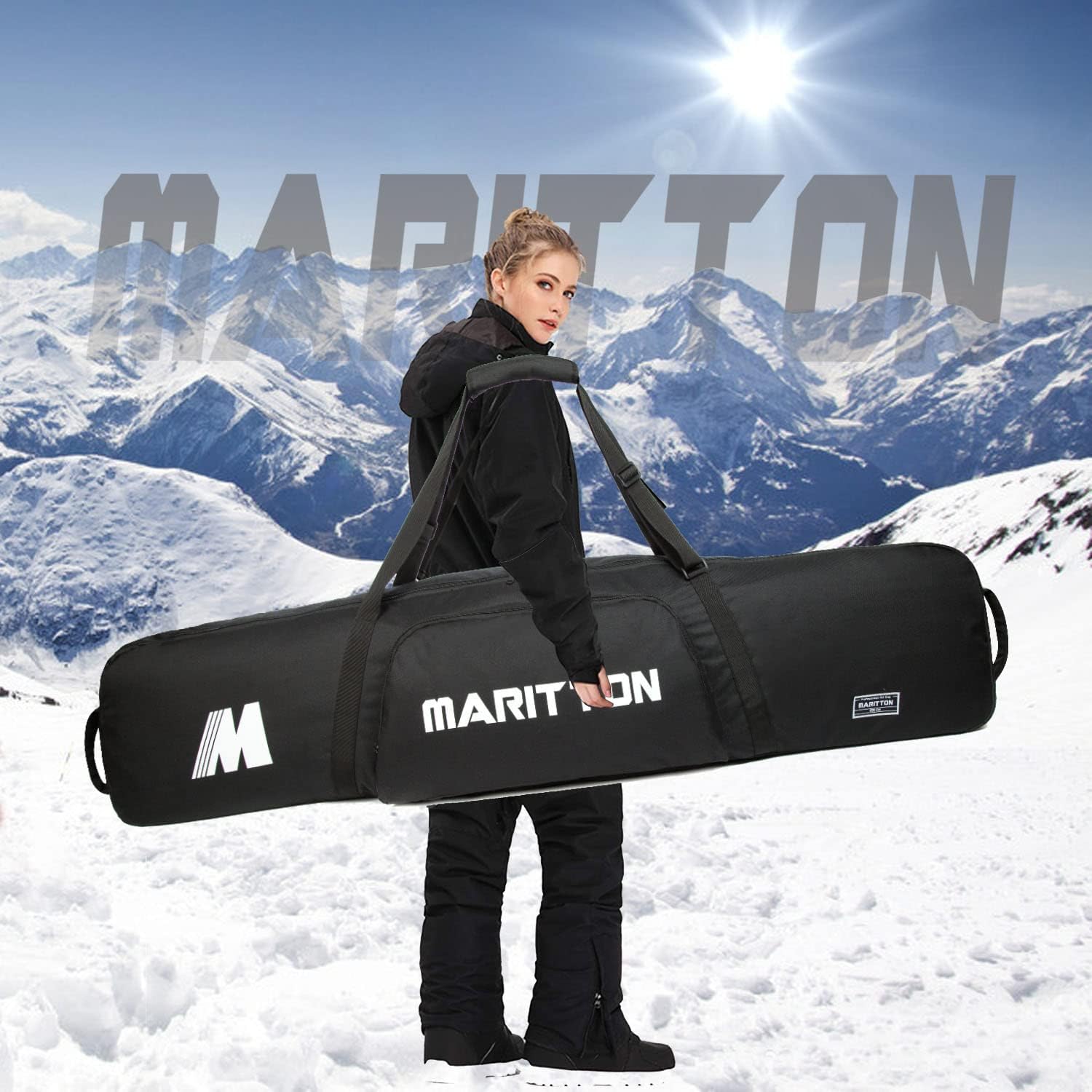 Padded Snowboard Bag- Perfect for Air Plane Travel for Snowboard, Goggles, Gloves, Ski Outdoor Camping,Available Length in 155cm 165cm. - 5