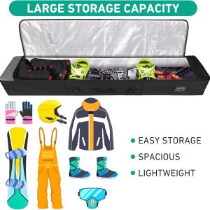 Padded Snowboard Bag Store & Transport Snowboards-Skis Up to 65 Inches, Ski Bag Waterproof Snowboard Bag for Air Travel - 4