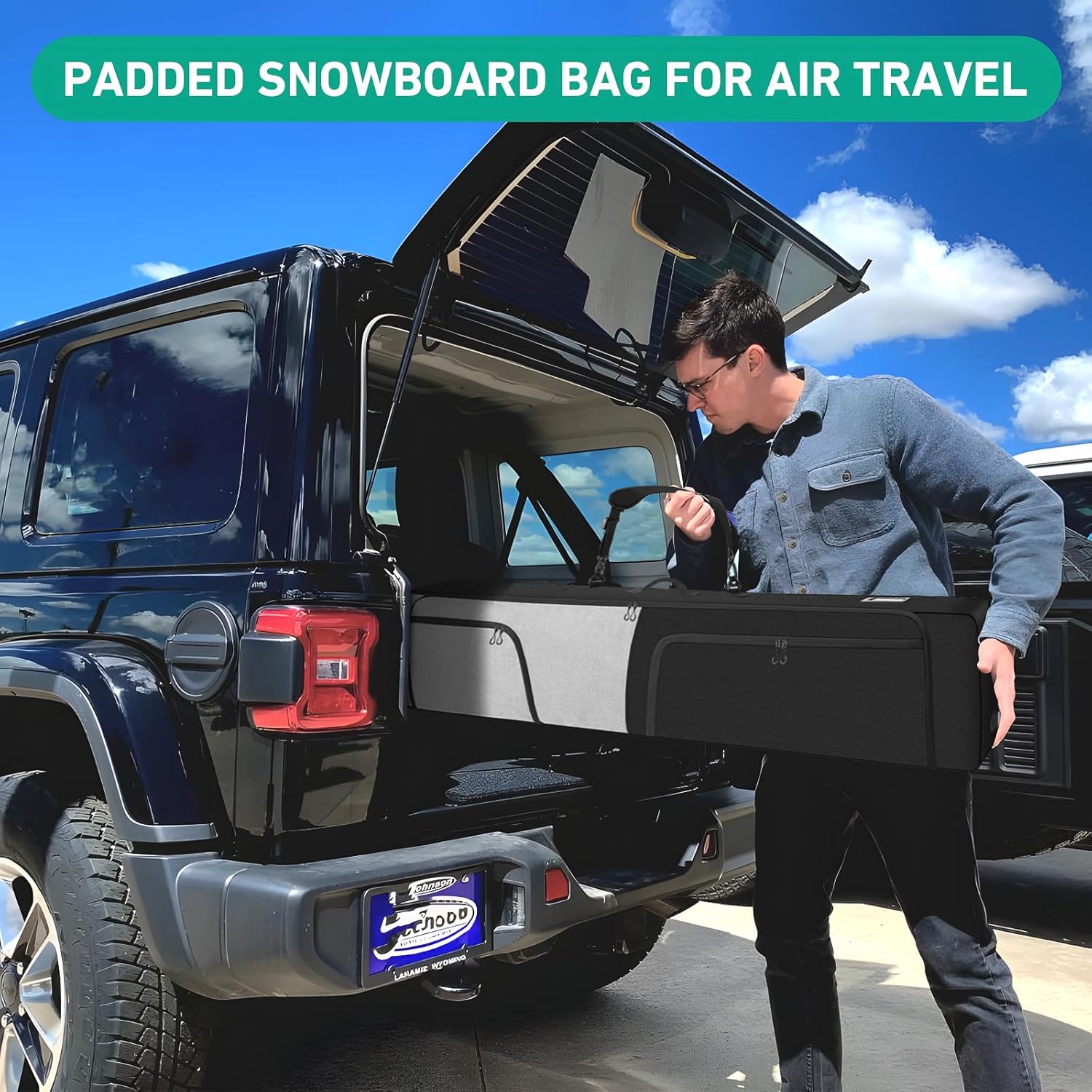 Padded Snowboard Bag Store & Transport Snowboards-Skis Up to 65 Inches, Ski Bag Waterproof Snowboard Bag for Air Travel - 6