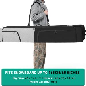 Padded Snowboard Bag Store & Transport Snowboards-Skis Up to 65 Inches, Ski Bag Waterproof Snowboard Bag for Air Travel - 7