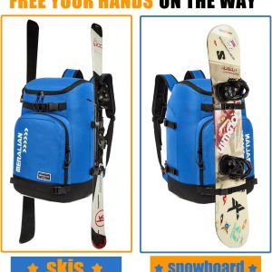 Ski Boot Bag - 50L Ski Boot Travel Backpack Waterproof Snowboard Boot Backpack for Travel Stores Gear Including Helmet, Goggles and Outerwear. - 3