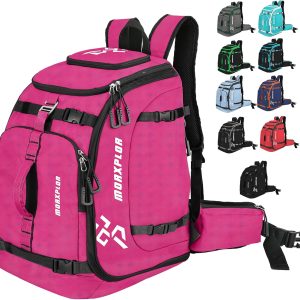 Ski Boot Bag - 65L Padded, Waterproof Ski Travel Backpack for Gear & Accessories - 1