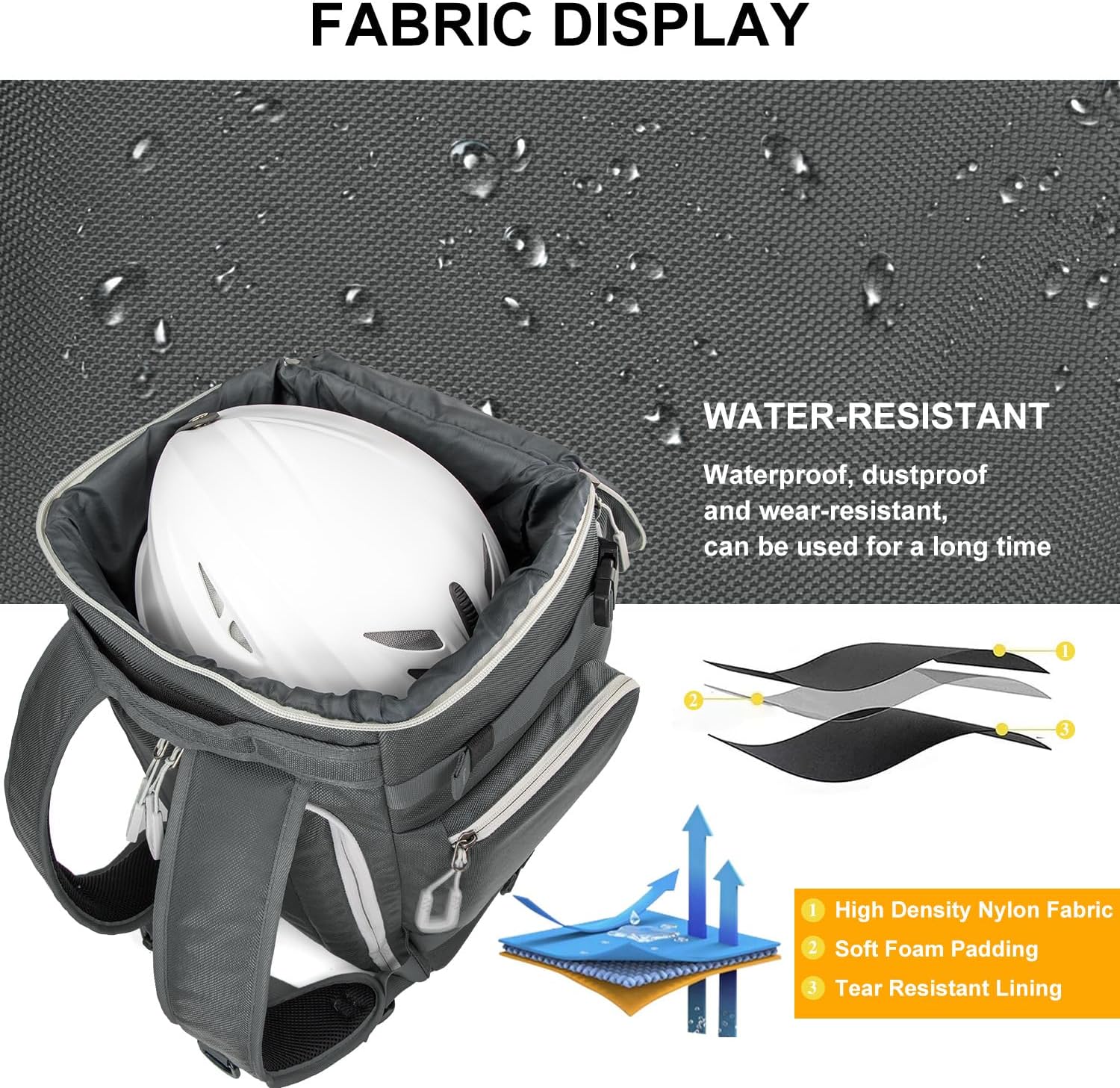 Ski Boot Bag, 65L Waterproof Ski Bag & Snowboard Boot Bag, Travel Backpack for Skis Snowboard Helmet Goggles & Accessories - 4