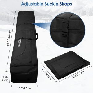 Snowboard Bag for Air Travel, 100% Waterproof Padded Snowboard Ski Bag Fit Board, Boots, Clothes, Helmet and Gear (164cm) - 5
