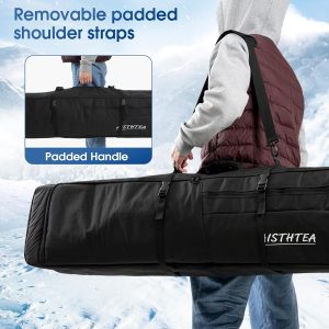 Snowboard Bag for Air Travel, 100% Waterproof Padded Snowboard Ski Bag Fit Board, Boots, Clothes, Helmet and Gear (164cm) - 6