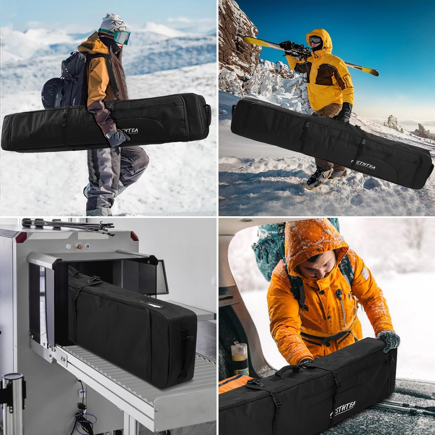 Snowboard Bag for Air Travel, 100% Waterproof Padded Snowboard Ski Bag Fit Board, Boots, Clothes, Helmet and Gear (164cm) - 7