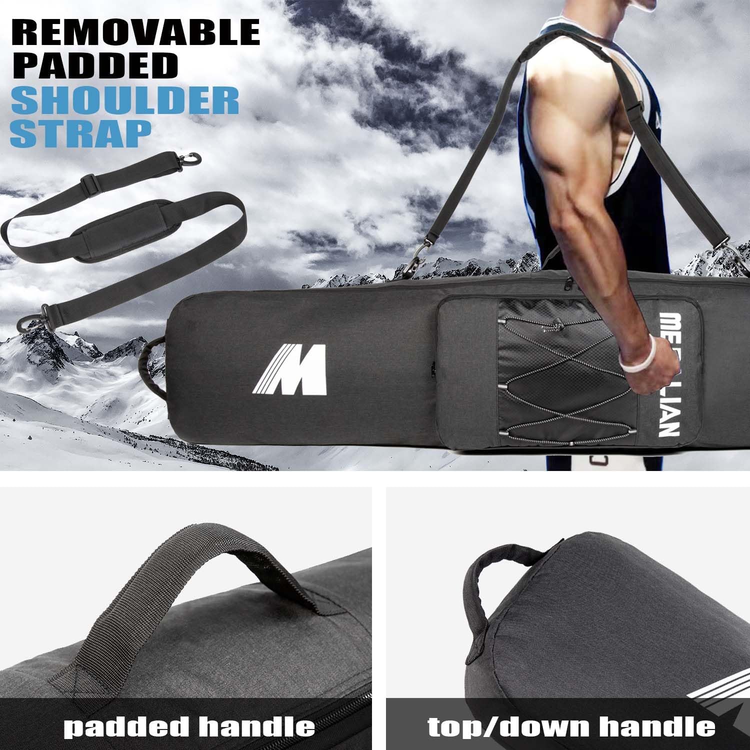 Snowboard Bag for Air Travel,Padded Snowboard Bag Fit Board, Boots, Clothes, Helmet and Gear,Available Length in 155cm 165cm. - 6