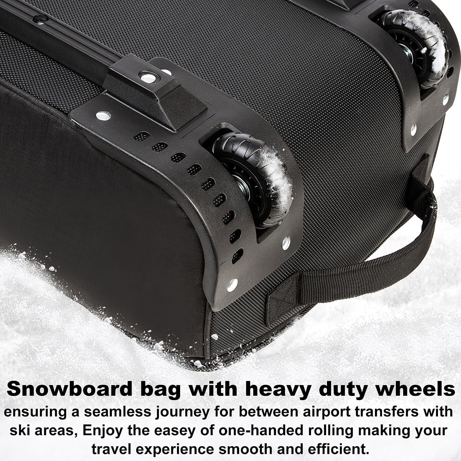Snowboard Bag with Wheels, Padded Roller Snowboard Bag for Single Snowboard and Snowboard Boots,Available Length in 160cm and 170cm. - 4