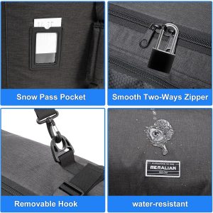 Snowboard Bag with Wheels, Padded Roller Snowboard Bag for Single Snowboard and Snowboard Boots,Available Length in 160cm and 170cm. - 5