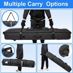 Snowboard Bag with Wheels, Padded Roller Snowboard Bag for Single Snowboard and Snowboard Boots,Available Length in 160cm and 170cm. - 6