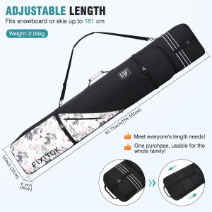 Snowboard & Ski Bag for Air Travel, Waterproof Full Padded Snowboard Bag Fit Board, Boots, Clothes, Helmet and Gear, Adjustable Length Ski Bag(157CM-181CM) - 3