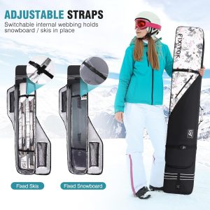 Snowboard & Ski Bag for Air Travel, Waterproof Full Padded Snowboard Bag Fit Board, Boots, Clothes, Helmet and Gear, Adjustable Length Ski Bag(157CM-181CM) - 4