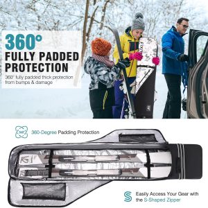 Snowboard & Ski Bag for Air Travel, Waterproof Full Padded Snowboard Bag Fit Board, Boots, Clothes, Helmet and Gear, Adjustable Length Ski Bag(157CM-181CM) - 5