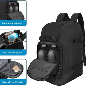 WOLT Ski Boot Bag Backpack - 50L Snowboard Boot Bag for Air Travel for Snow Boots, Ski Helmet, Gloves, Goggles, Skiing Gear - 4