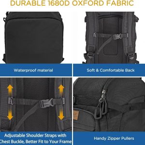 WOLT Ski Boot Bag Backpack - 50L Snowboard Boot Bag for Air Travel for Snow Boots, Ski Helmet, Gloves, Goggles, Skiing Gear - 6