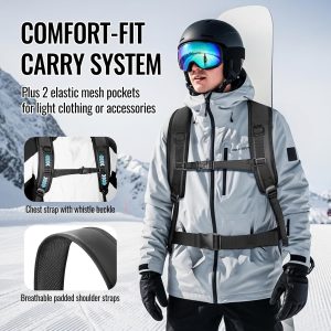 YOREPEK 65L Ski Boot Bag, Waterproof Ski Snowboard Backpack with Clamshell Opening, Separate Compartments for Boots, Helmet, Goggles, Jacket, Pants, Accessories for Adults, Mini Pockets for AirTag - 7
