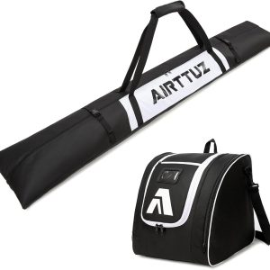 Ski Bag and Boot Bag Combo, Water-Resistant Ski Boot Travel Bag Fit Skis Up to 200 cm & Boots Size 13 With 5mm Foam Ski Gear Bag. - 1