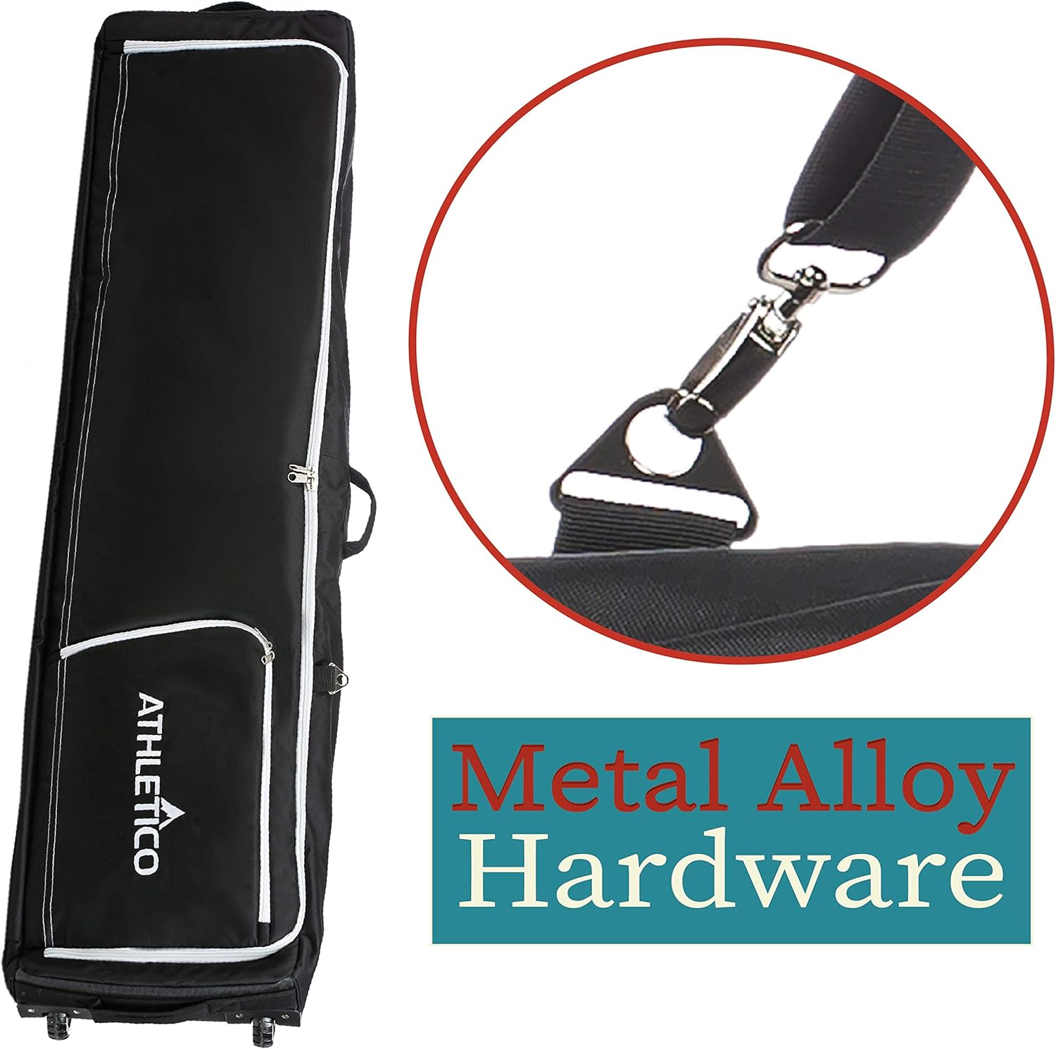 Athletico Conquest Padded Snowboard Bag With Wheels - Travel Bag for Single Snowboard and Snowboard Boots - Image 4