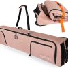 Goloni Ski Bag with Wheels,Padded Snowboard Bag for Air Travel,600D Waterproof Fabric,Foldable Snow Bag Fits 2 Pairs Skis - 1