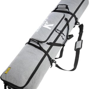 Rolling Ski Bag with Wheels for Air Travel,Padded Double Ski Bag to Hold 2 Pairs of Skis up to 175 or 190 cm. - 1