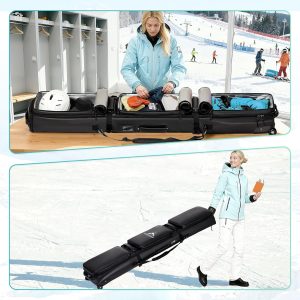 Alternative view of Ski Bag with Wheels, Extendable Snowboard Bag, Waterproof 900D Ski Bags for Air Travel, Padded Snowboard Bag with Backpack & Shoulder Strap