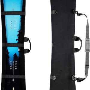 Snowboard Sleeve Cover, Waterproof SBR Rubber Snowboard Covers Sleeve Case, Snowboard Carry Case with Center Handle & Shoulder Strap, 100cm-170cm Full Sizes for Car Trunk Storage - 1