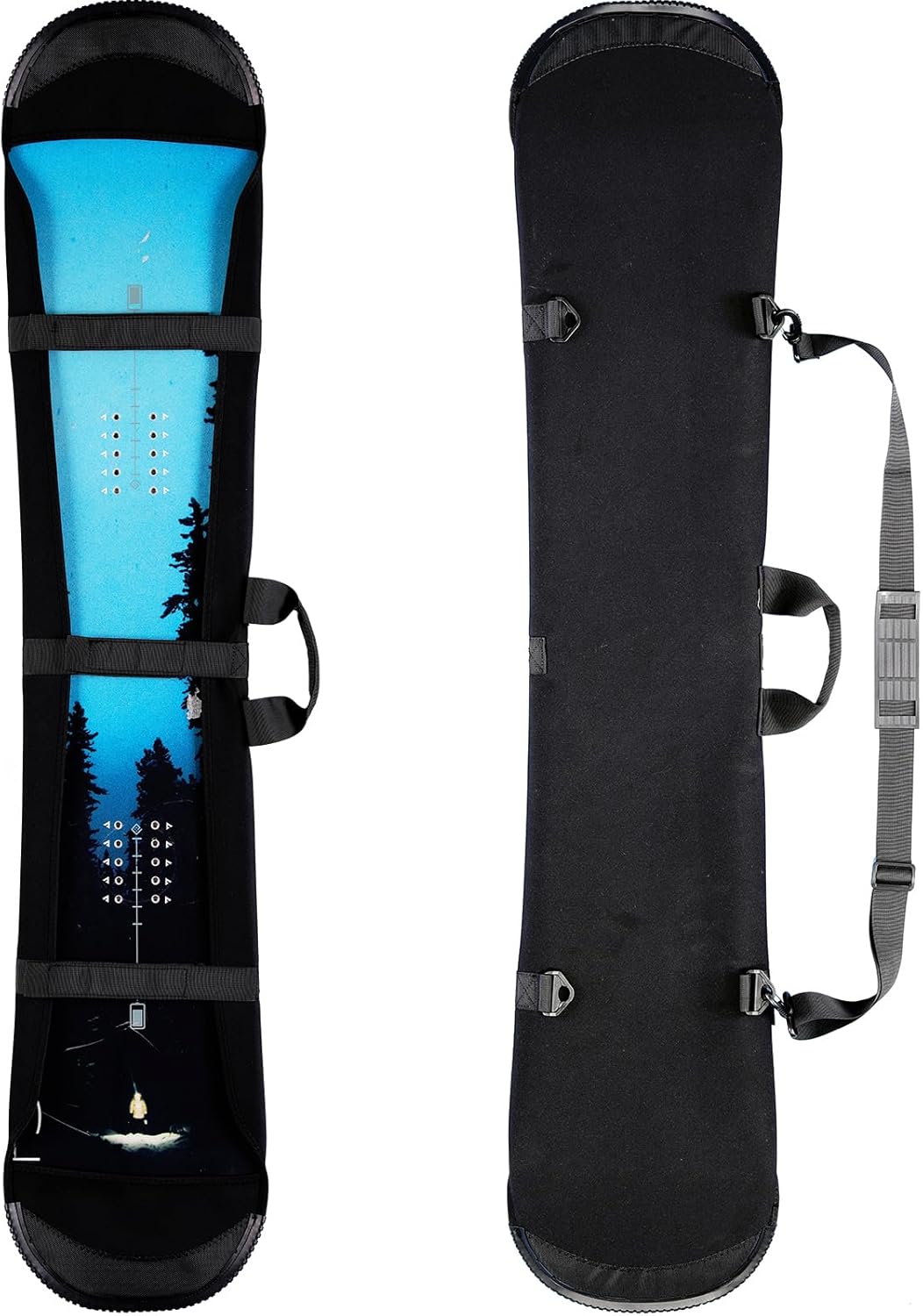 Snowboard Sleeve Cover, Waterproof SBR Rubber Snowboard Covers Sleeve Case, Snowboard Carry Case with Center Handle & Shoulder Strap, 100cm-170cm Full Sizes for Car Trunk Storage - 1