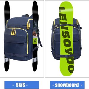 Alternative view of 50L Ski Boot Bag, Snow Ski Boot Bag Backpack for Travel, Ski Bag for Ski Helmets, Goggles, Gloves, Skis, Snowboard & Accessories