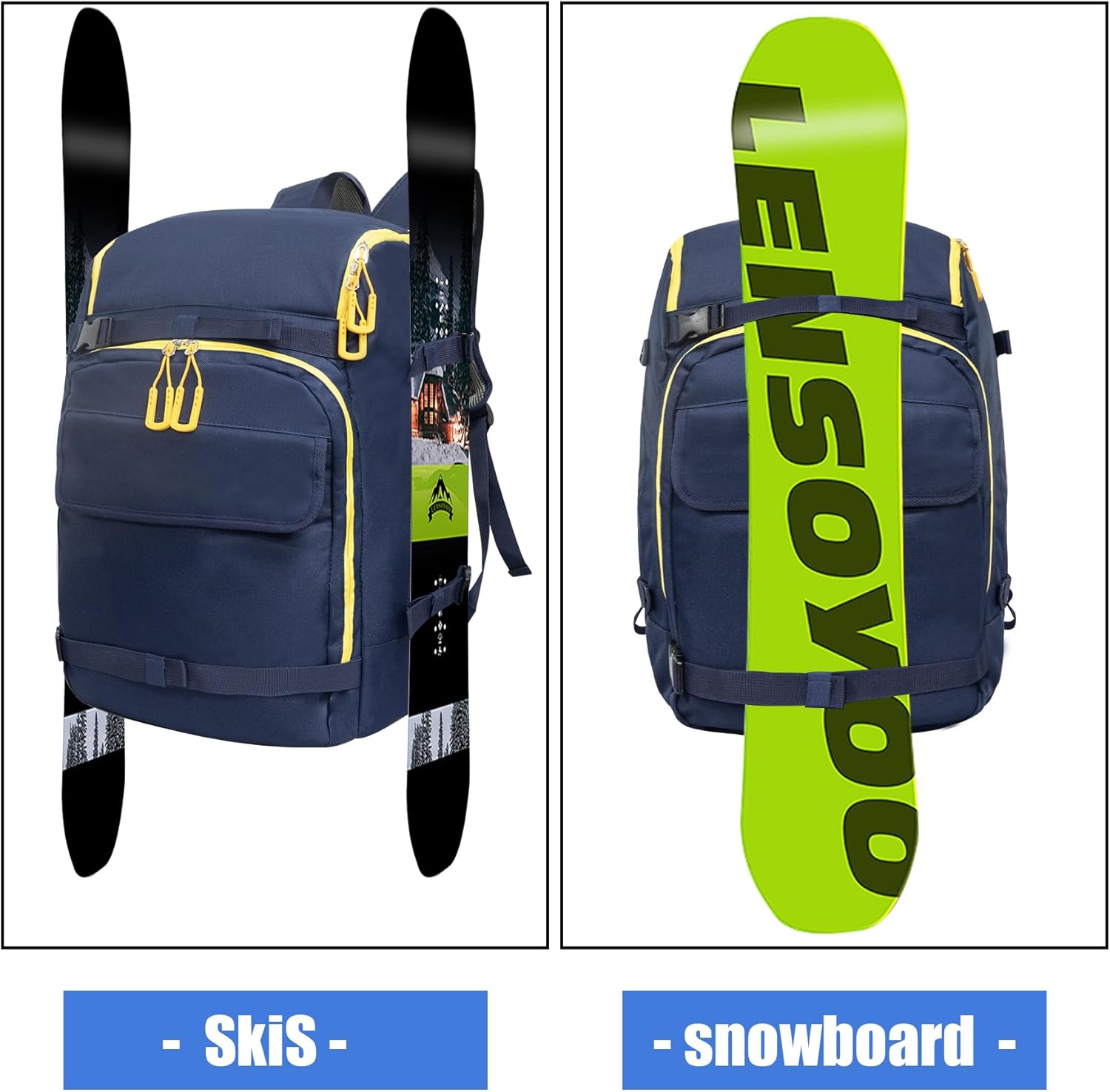 50L Ski Boot Bag, Snow Ski Boot Bag Backpack for Travel, Ski Bag for Ski Helmets, Goggles, Gloves, Skis, Snowboard & Accessories - Image 2