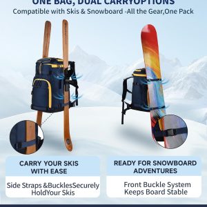 Alternative view of 55L-70L Expandable Ski Boot Bag – Waterproof, Durable with Helmet Compartment – Ideal for Ski & Snowboard Gear – Men & Women