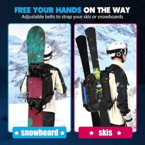 Alternative view of Hikenture Ski Boot Bag Backpack, 50L Padded Ski Bag & Snowboard Boot Bag with Drain Holes, Large Capacity Water-Resistant Ski Travel Bag for Ski Boots, Helmet, Goggles, Clothes, Gloves, Snowboard Gear