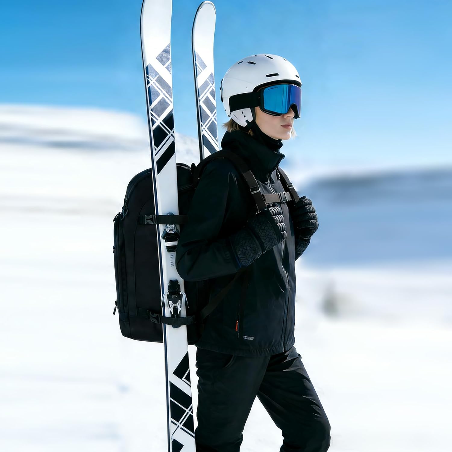 Ski Boot Bag Backpack, Waterproof Ski Boot Travel Backpack for Helmet,Snowboard,Skis,clothes,Goggles, Gloves and other Accessories - Image 3