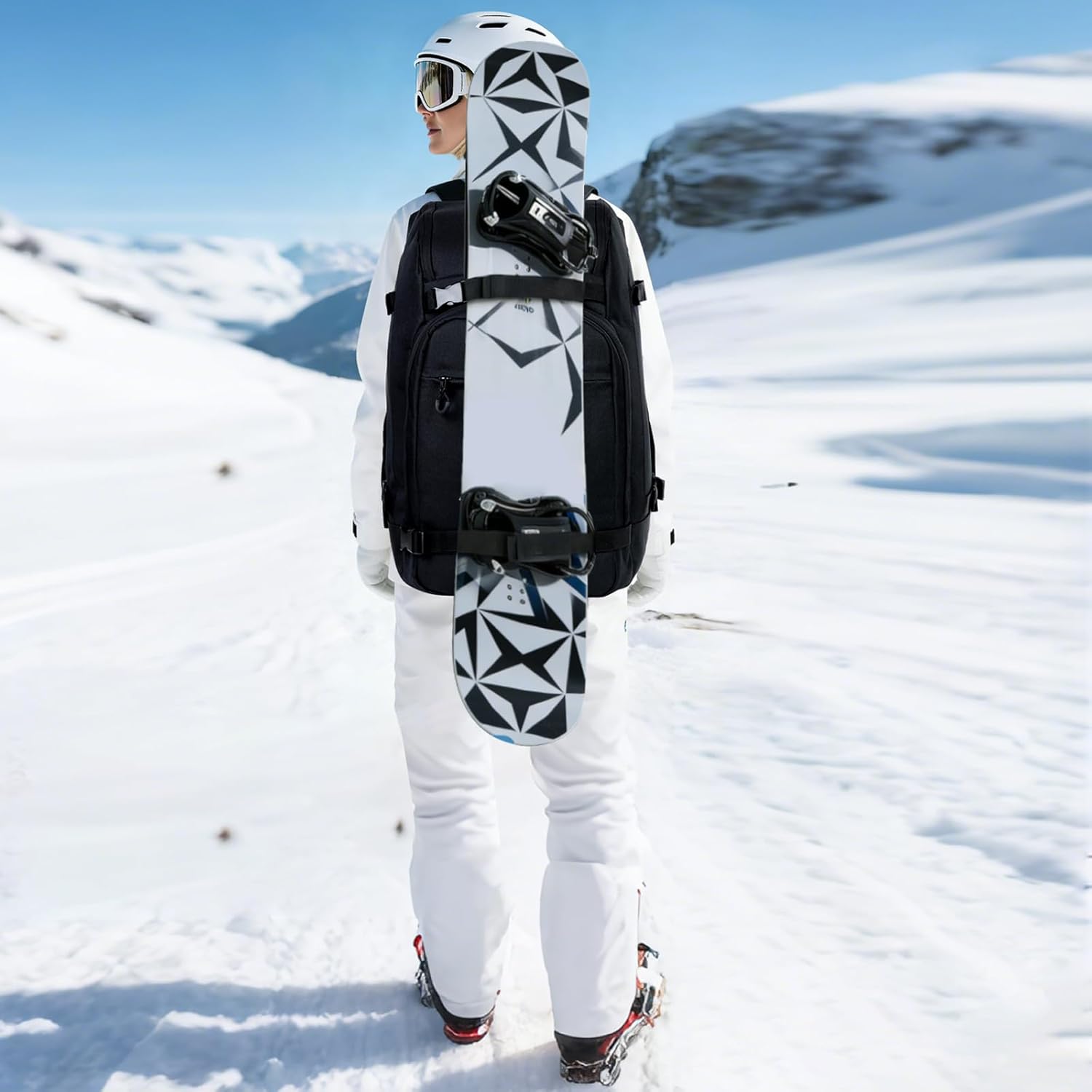 Ski Boot Bag Backpack, Waterproof Ski Boot Travel Backpack for Helmet,Snowboard,Skis,clothes,Goggles, Gloves and other Accessories - Image 2