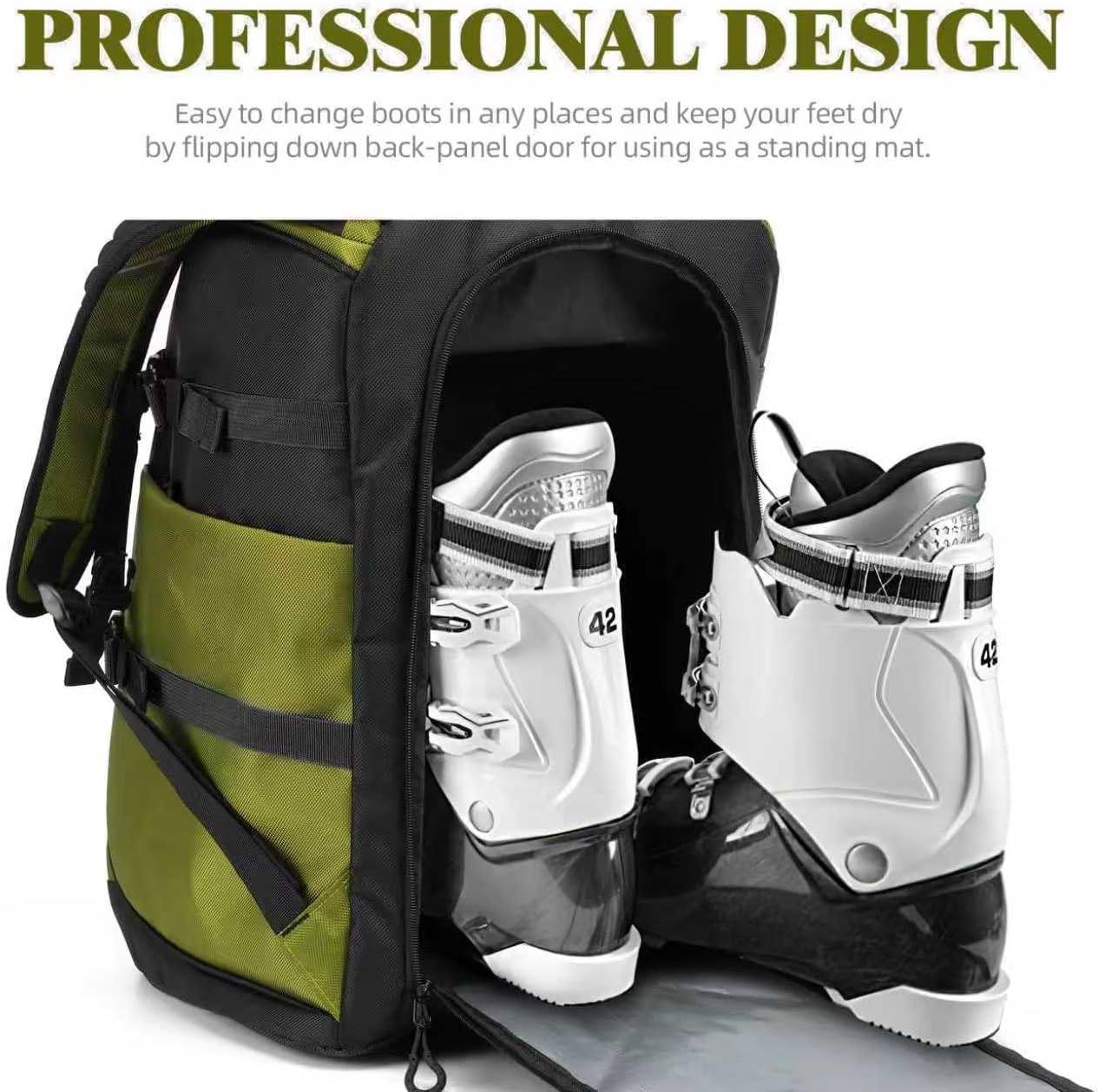 TurnWay Ski/Snowboard Boot Backpack/Ski Boot Backpack | Excellent for Store All Gear | Travel with Waterproof Exterior, Reflective Strip for Men, Women and Youth - Image 6