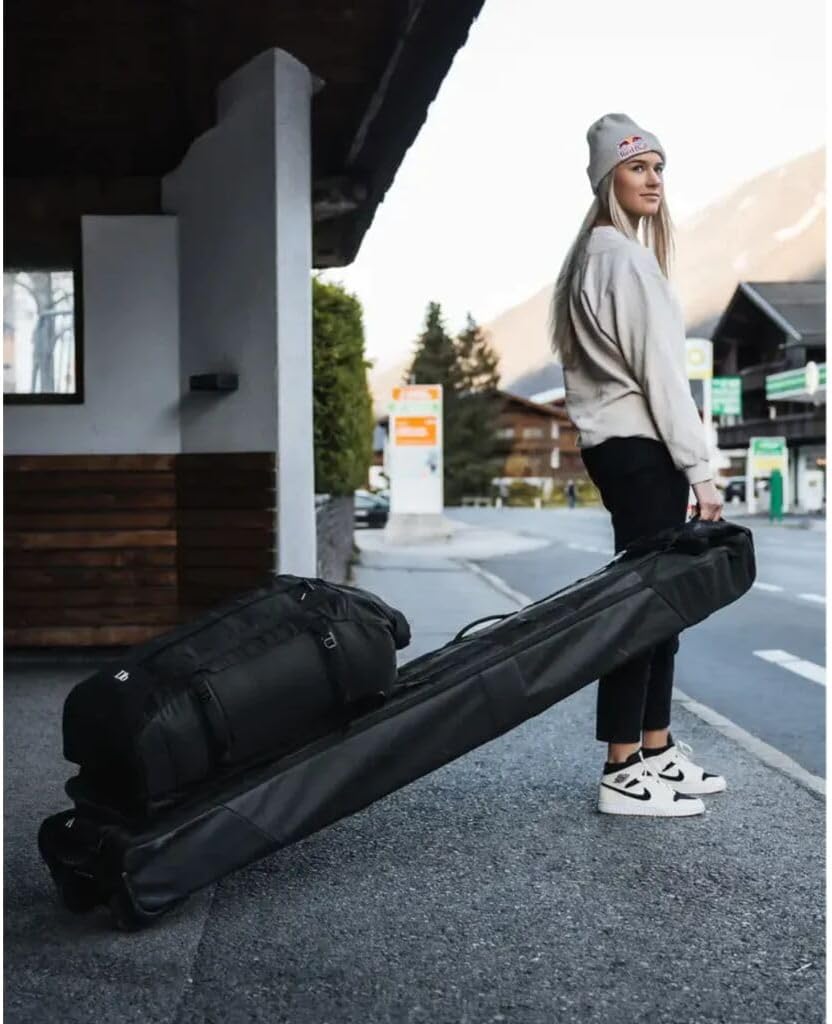 Db Journey Snow Roller - Ski Bag with Wheels, Adjustable Length Ski Travel Bag, Fits 2 Pairs of Skis, Padded, Compressible, Roller Bag Attachment - Image 2
