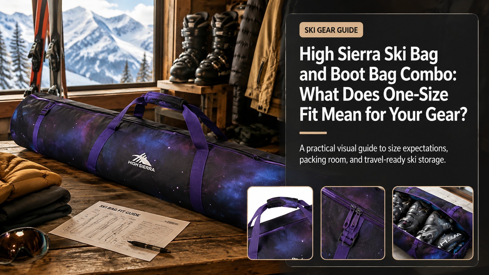High Sierra Ski Bag and Boot Bag Combo one-size fit and packing guide