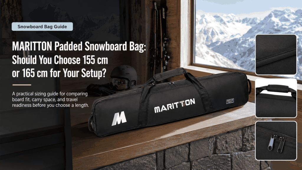 MARITTON Padded Snowboard Bag 155 cm and 165 cm sizing comparison
