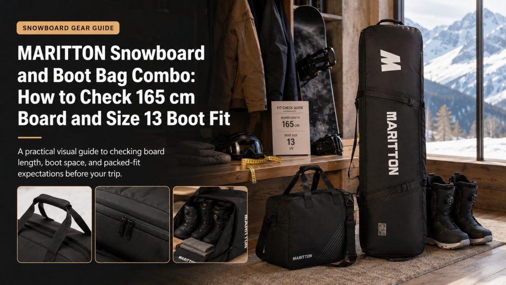 MARITTON Snowboard and Boot Bag Combo 165 cm board and size 13 boot fit guide