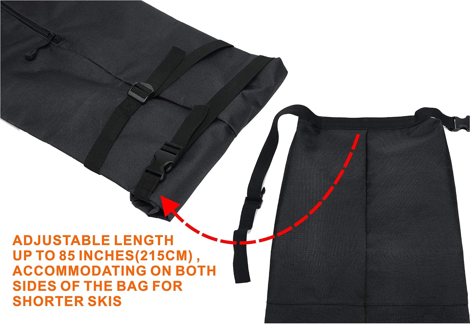 Ski Bag | Transport Skis Up to 215 cm, Poles & Extras | Waterproof - for Men, Women and Youth - Image 2