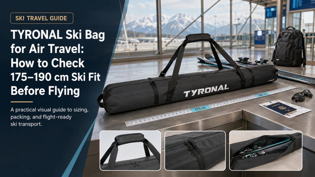 TYRONAL Ski Bag for Air Travel fit and packing check for 175–190 cm skis