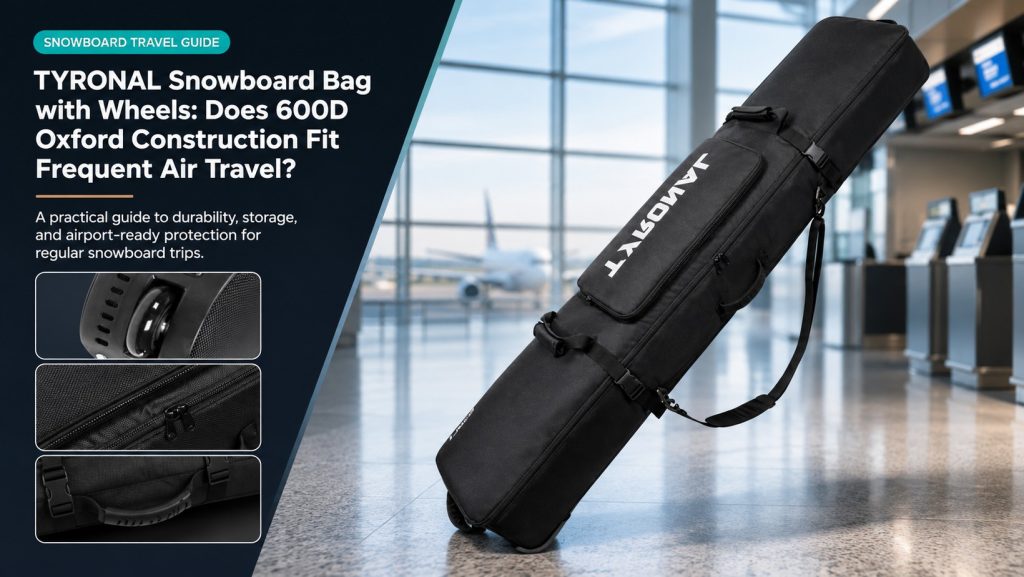 TYRONAL Snowboard Bag with Wheels 600D Oxford durability and flight check