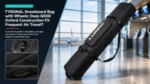 TYRONAL Snowboard Bag with Wheels 600D Oxford durability and flight check