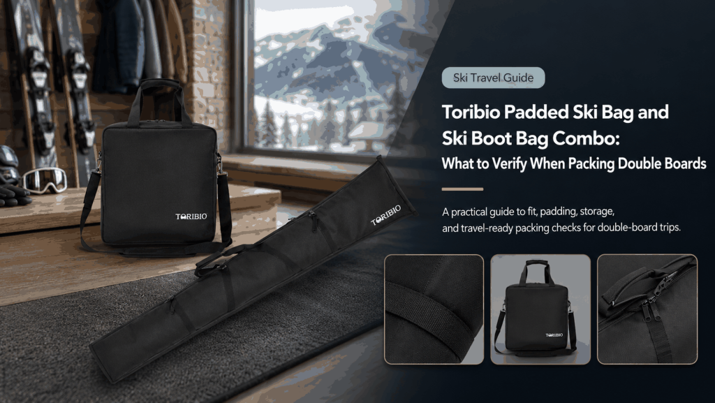Toribio Padded Ski Bag and Ski Boot Bag Combo double-board packing check