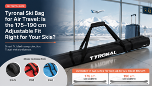 Tyronal Ski Bag for Air Travel 175–190 cm adjustable ski fit guide
