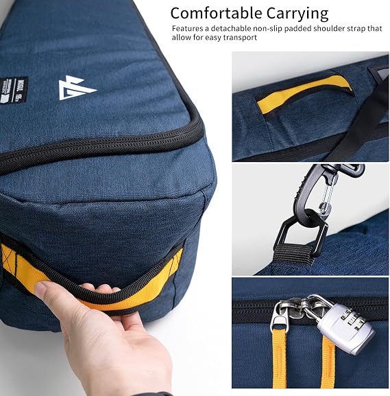 Unigear Ski Bag for Air Travel, 360° Fully Padded, Fit Up to 192cm | Fully padded ski travel bag, water-resistant shell, 360° protection for skis up to 192 cm during flights and transport - Image 3