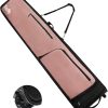 Wheeled Ski Bag for Air Travel, Padded Waterproof Ski Gear Bag Fits 2 Pairs Skis, Adjustable Length 156-200cm, Foldable - 1